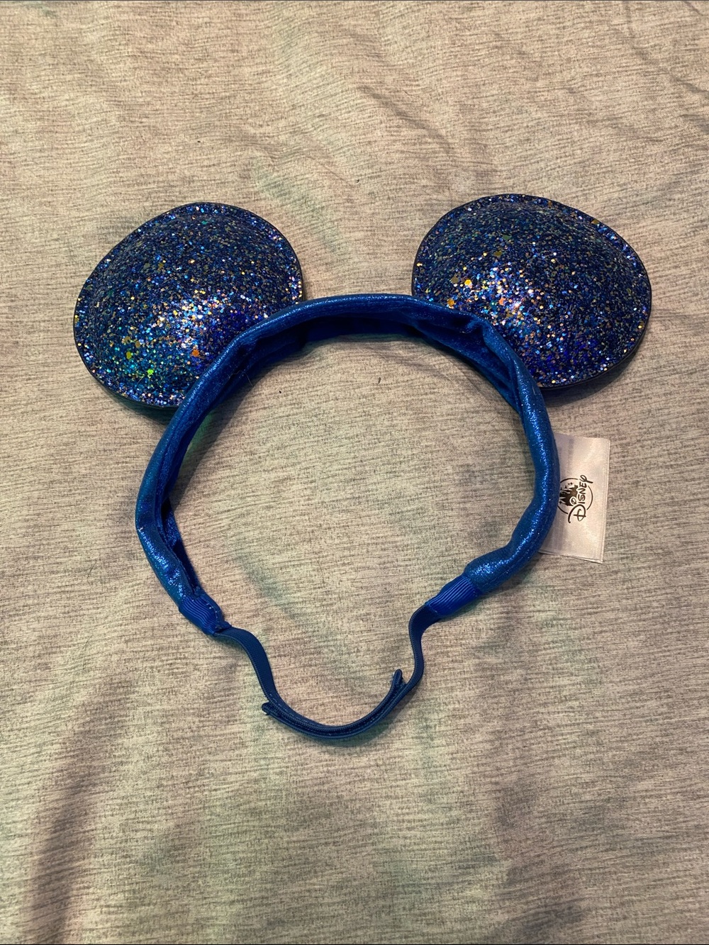 Elastic Minnie Ears | Disney-Inspired Mouse Ears Blue Glitter
